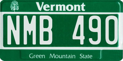 VT license plate NMB490