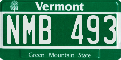 VT license plate NMB493