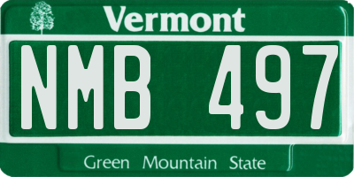 VT license plate NMB497