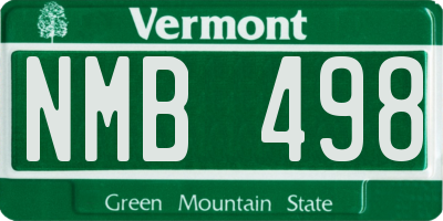 VT license plate NMB498