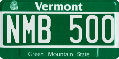 VT license plate NMB500