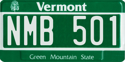 VT license plate NMB501