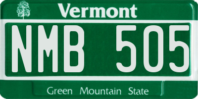 VT license plate NMB505