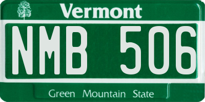 VT license plate NMB506
