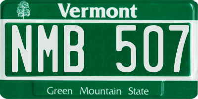 VT license plate NMB507