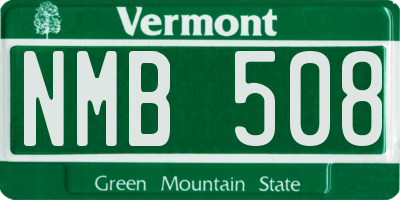 VT license plate NMB508