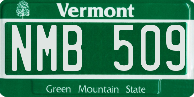 VT license plate NMB509
