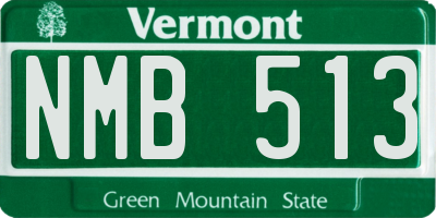 VT license plate NMB513