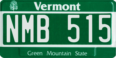 VT license plate NMB515