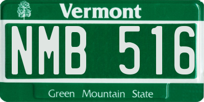 VT license plate NMB516