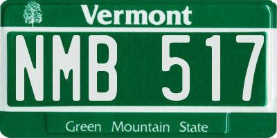 VT license plate NMB517