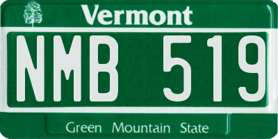 VT license plate NMB519