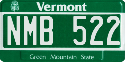 VT license plate NMB522