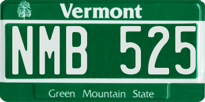 VT license plate NMB525