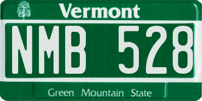 VT license plate NMB528
