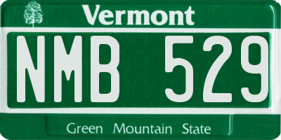 VT license plate NMB529