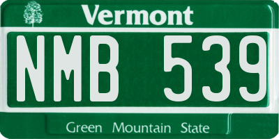 VT license plate NMB539
