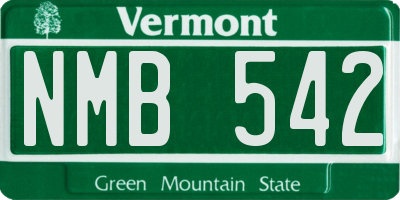 VT license plate NMB542