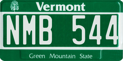 VT license plate NMB544