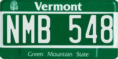 VT license plate NMB548