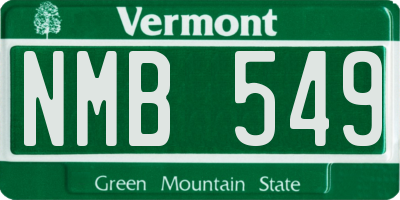 VT license plate NMB549