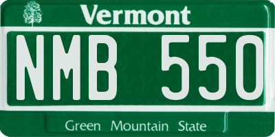 VT license plate NMB550