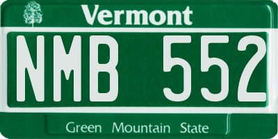 VT license plate NMB552