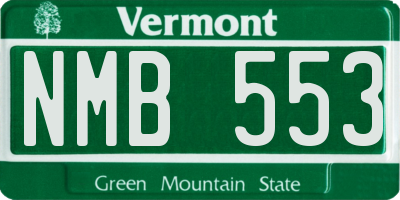 VT license plate NMB553