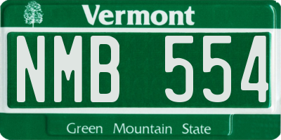 VT license plate NMB554