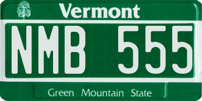 VT license plate NMB555