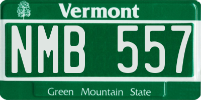 VT license plate NMB557