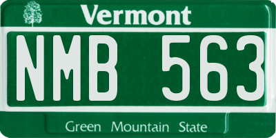 VT license plate NMB563