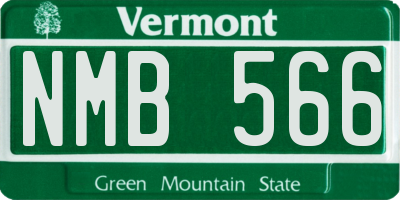 VT license plate NMB566