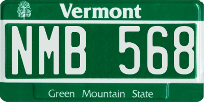 VT license plate NMB568