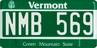 VT license plate NMB569