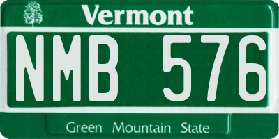 VT license plate NMB576