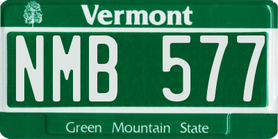 VT license plate NMB577