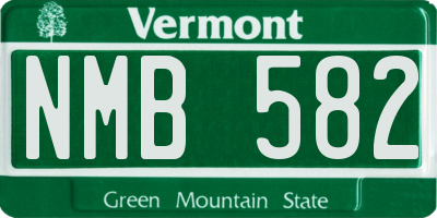 VT license plate NMB582
