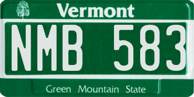 VT license plate NMB583