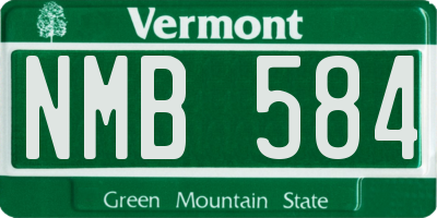 VT license plate NMB584