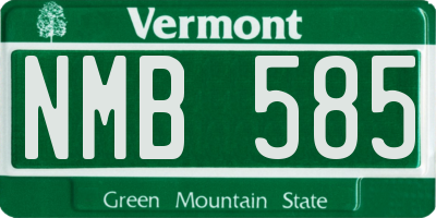 VT license plate NMB585