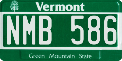 VT license plate NMB586