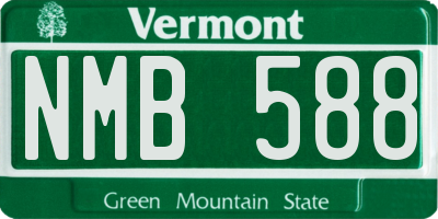 VT license plate NMB588