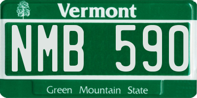 VT license plate NMB590