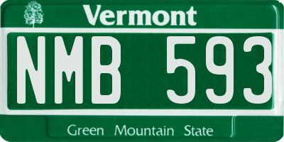 VT license plate NMB593