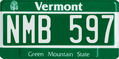 VT license plate NMB597