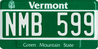 VT license plate NMB599