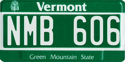 VT license plate NMB606