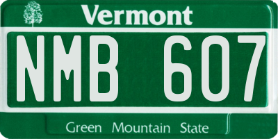 VT license plate NMB607