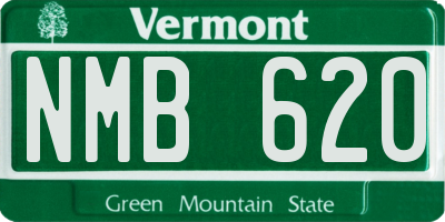 VT license plate NMB620